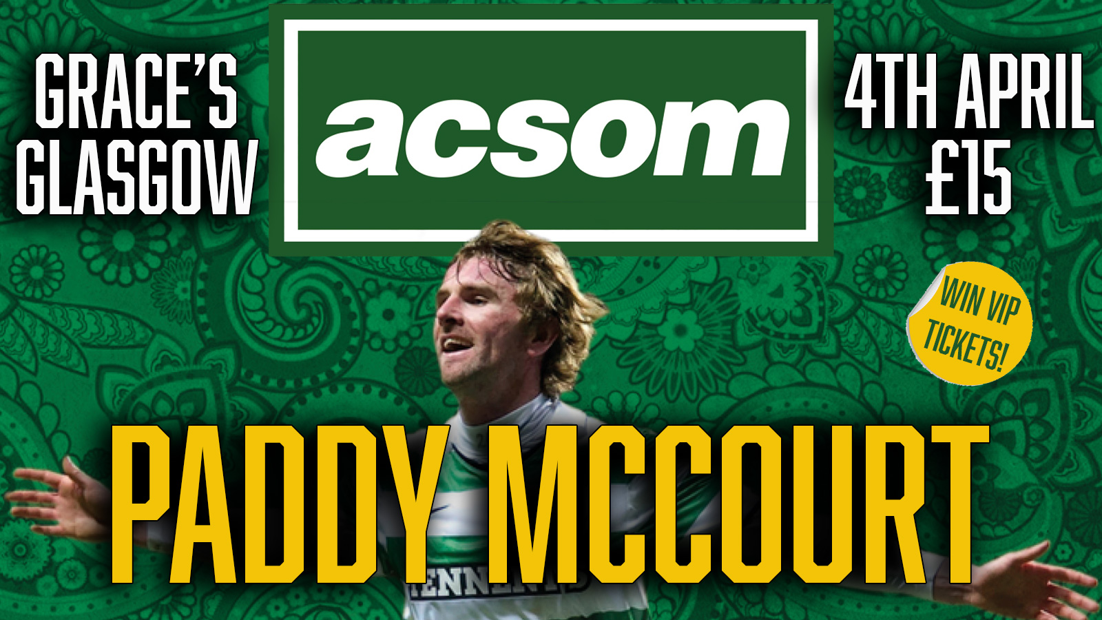 Win 2 VIP tickets for Paddy McCourt in conversation with A Celtic State of Mind