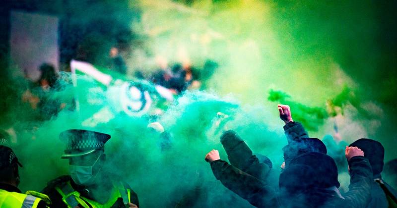 Watch Celtic fans give team bus a pyro fuelled welcome as they Covid rules