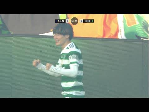 Kyogo Furuhashi scores 2nd goal for Celtic v Rangers in Viaplay Cup ...