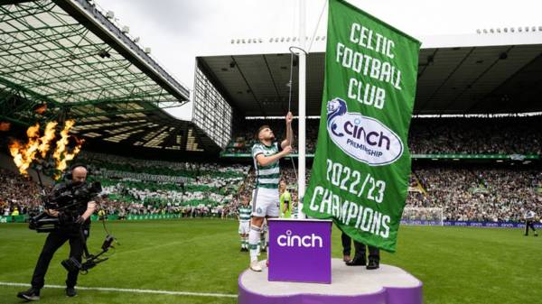 Title flag unfurled for the champions