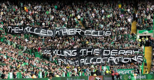 Green Brigade aim Rangers banner blast as Celtic fans accuse Ibrox club of ‘killing allocation’