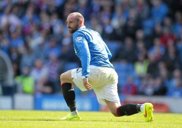 Kris Boyd hits the Celtic defence with low blow