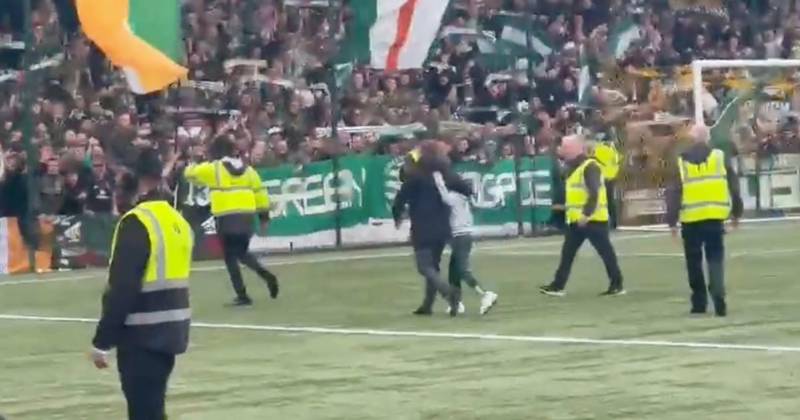 Brendan Rodgers pushes back “much older” steward after flooring young Celtic fan