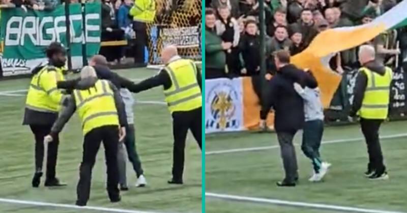 Brendan Rodgers Was Having None Of Steward's Efforts To Drag Young Fan Off The Pitch