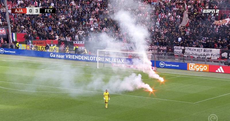 Ajax vs Feyenoord abandoned as crazy pyro lobbing-yobs can’t handle Celtic’s rival romping on enemy territory