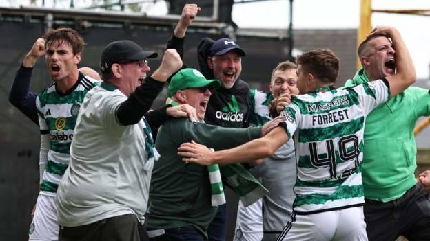 Injury-time chaos ends with Celtic beating Motherwell