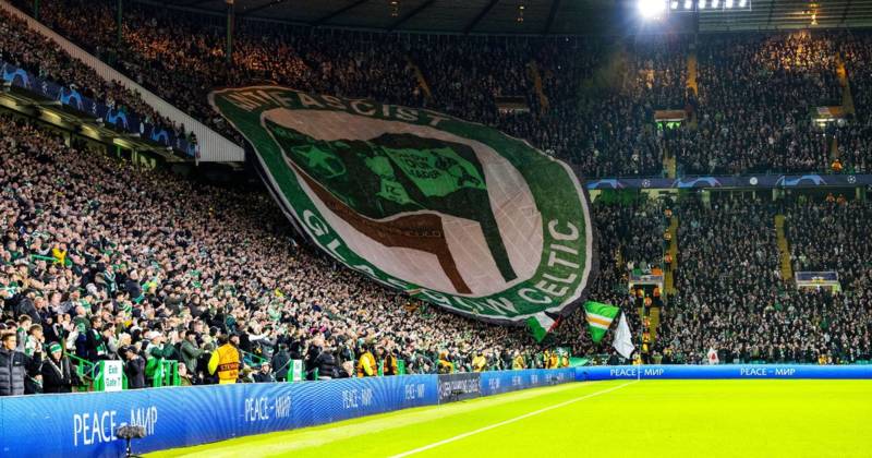 Celtic fans unveil ‘anti-fascist’ banner as Green Brigade send message to Lazio in Champions League clash