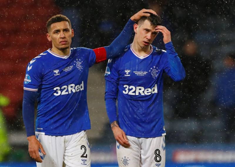 James Tavernier avoids his trademark disappointed reaction as he returns to media duty