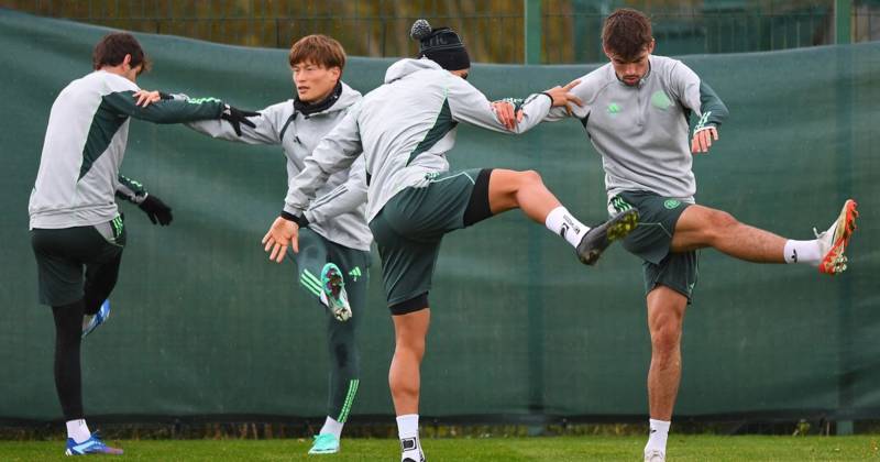 8 headlines from Celtic training as Brendan Rodgers hits the giggles, a new look emerges plus a warning from Madrid