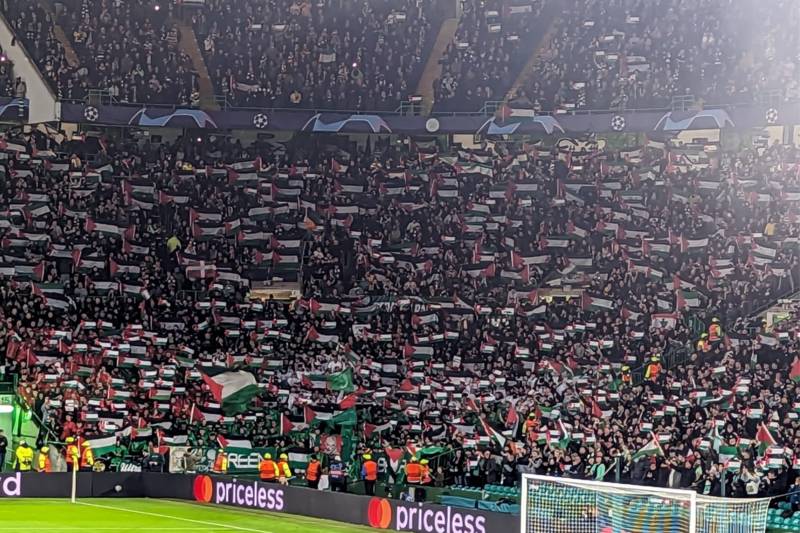 Celtic fans defy club appeal as huge pro-Palestine display unveiled