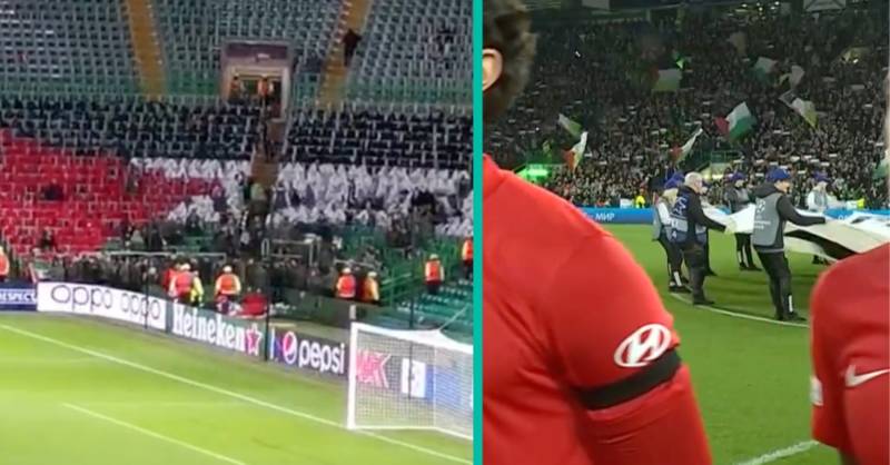 Celtic Fans Defy Club Ban On Palestine Flags Ahead of Atletico Game