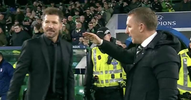 Diego Simeone shows Brendan Rodgers Celtic frostiness as Atletico Madrid boss dithers on handshake