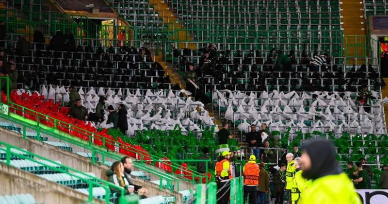Green Brigade defy Celtic plea with massive Palestine flag display set up before Atletico Madrid clash