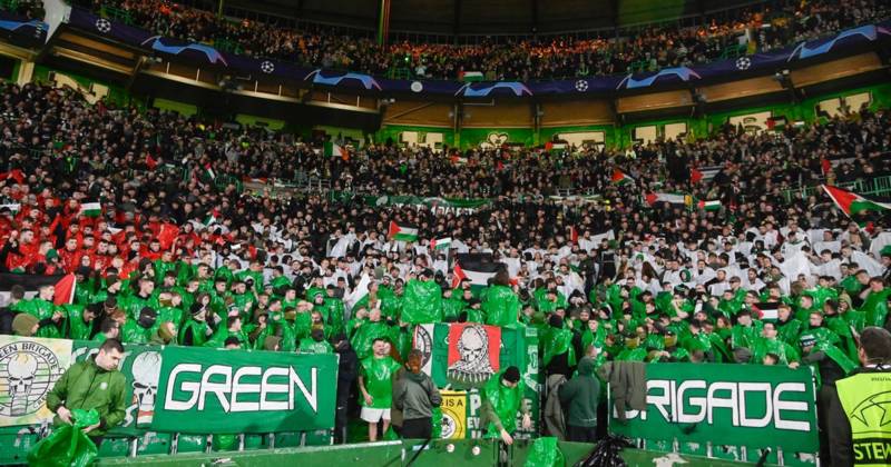 Green Brigade in giant Palestine flag display as Celtic board plea ignored by fan group at Parkhead