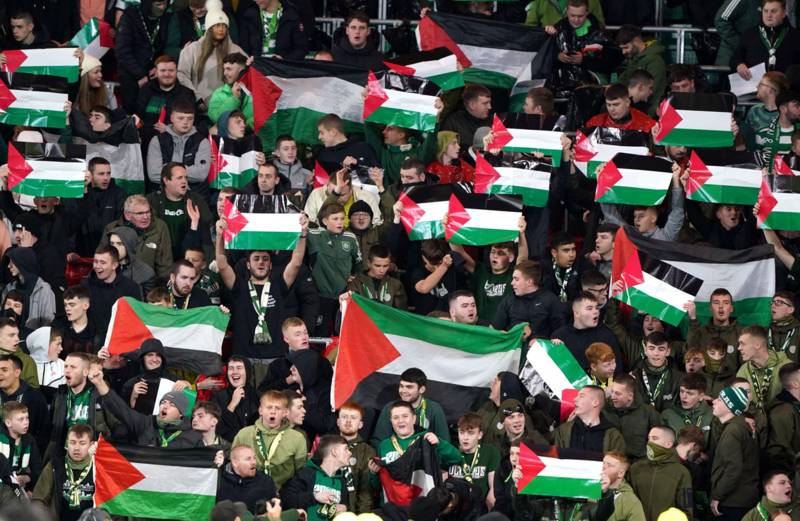 Celtic fans defy club and display Palestine flags