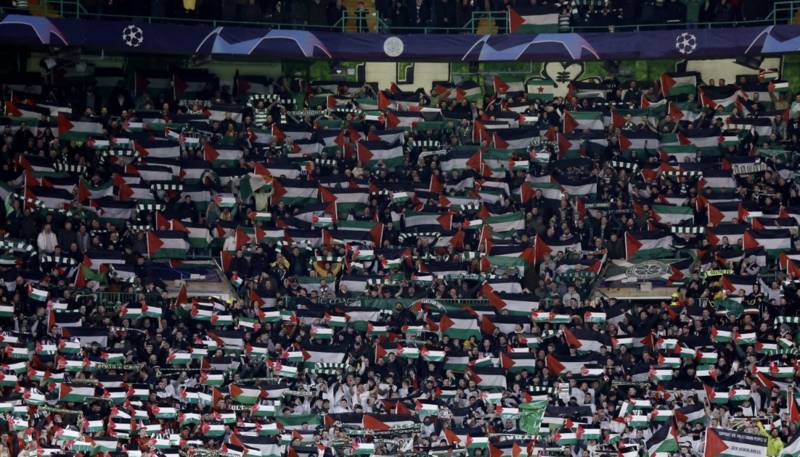 Celtic fans fly Palestinian flags before Champions League clash with Atletico