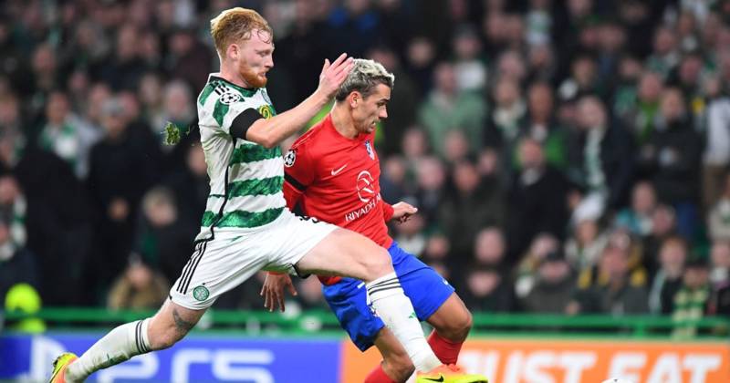 Celtic fans hail “outstanding” Liam Scales after “faultless” performance against Atletico Madrid