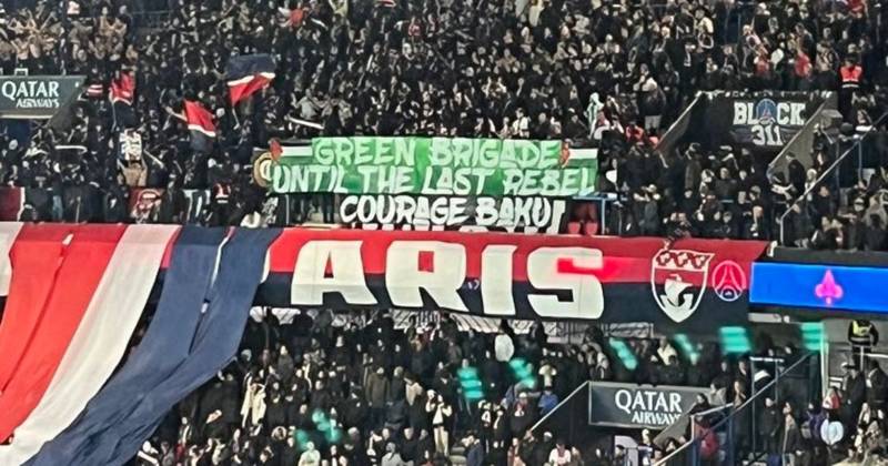PSG fans unveil Green Brigade banner as Celtic ultras sent ‘until the last rebel’ solidarity message