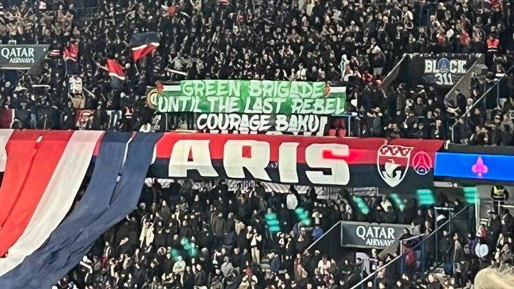 Photo: PSG Ultras send message of support to Green Brigade