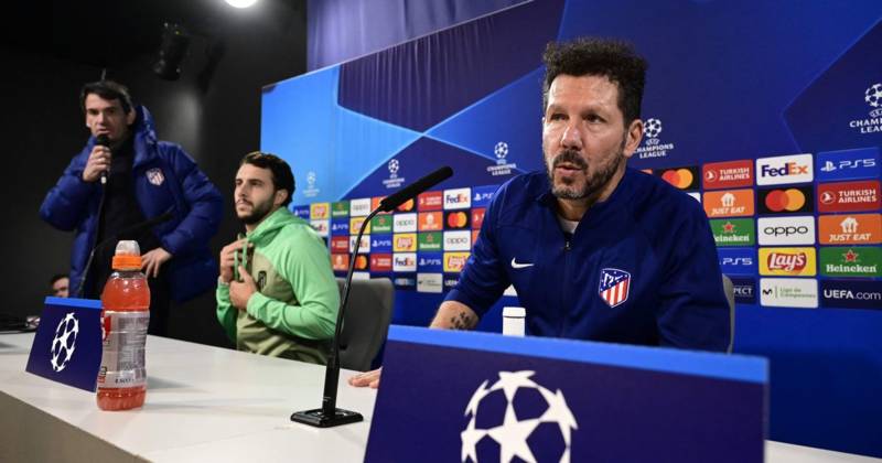 Diego Simeone on what he expects from Celtic as Atletico Madrid boss admits Hoops ‘deserved more’