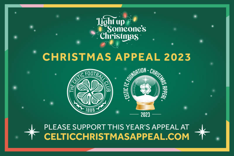 Foundation Christmas Appeal Kicks-Off with Donation of £10,000 From Celtic Fc