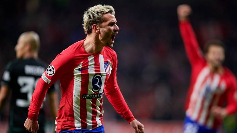 Atletico Madrid 6-0 Celtic: Antoine Griezmann and Alvaro Morata both score twice as hosts run riot after Daizen Maeda’s red card for reckless lunge