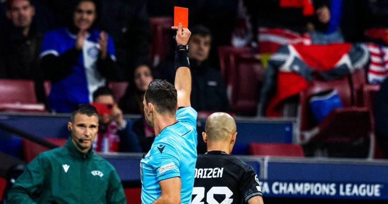 Daizen Maeda sent off in Celtic VAR controversy as Atletico Madrid decision draws incensed reaction