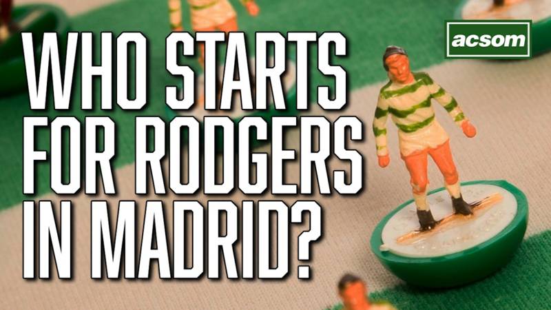 Who will Brendan Rodgers start for Celtic against Atlético Madrid?