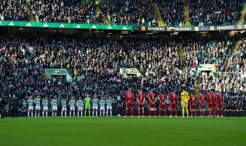 Celtic fans boo during the Remembrance Sunday minute’s silence