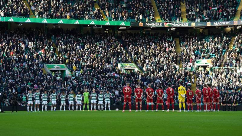 Sky Sports commentators forced to apologise after section of fans boo minute’s silence prior to Celtic’s clash with Aberdeen