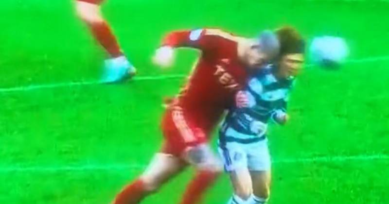Sickening clash of heads sees Celtic star ‘knocked out before he hits the ground’