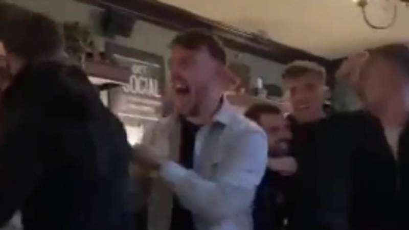 Watch as Buckie Thistle players react to drawing Celtic in the Scottish Cup fourth round while in the PUB