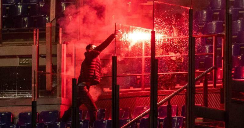 Celtic and Lazio fans launch pyro at each other as Champions League clash marred by off field issues