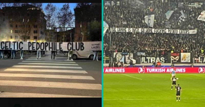 Lazio Display Horrible Anti-Irish Banners During Celtic Clash