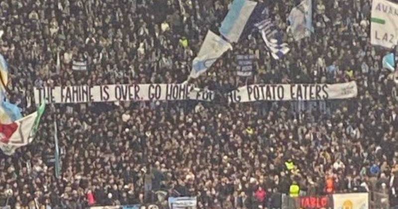 Celtic targeted by ‘shameful’ Lazio banners including paedophile and potato famine digs
