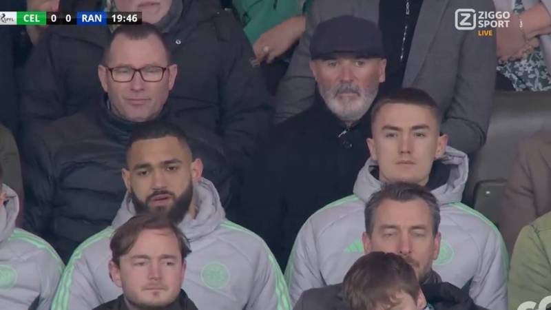 Roy Keane spotted in the stands at Celtic Park as he watches his former side in the O** F*** derby against Rangers