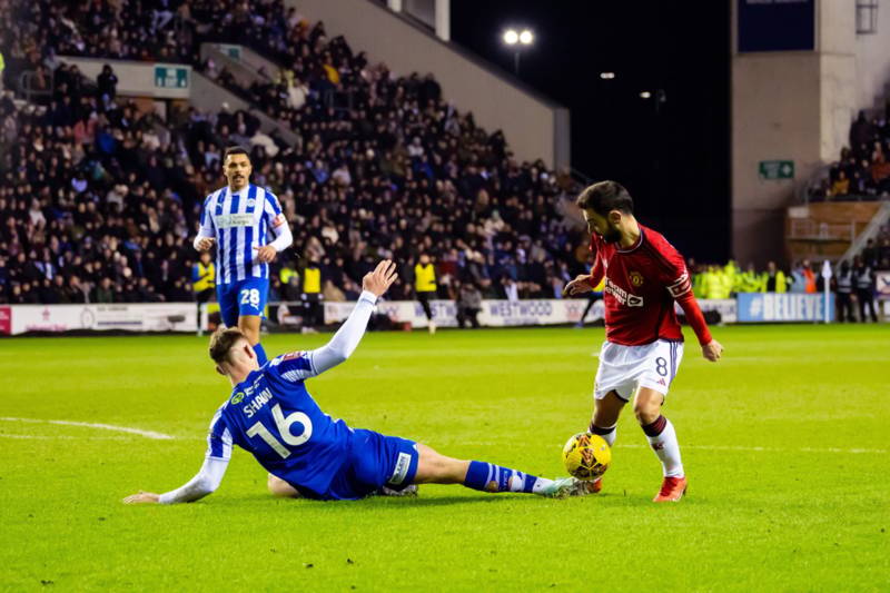 Celtic loanee concedes Wigan penalty vs Man Utd and fans are all saying the same thing