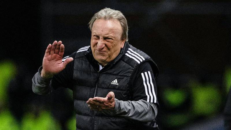 Good to be back, Neil? New Aberdeen boss Warnock moans about Ibrox ball boys ‘hiding the ball under their jumpers to waste time’ after his side lost to Rangers