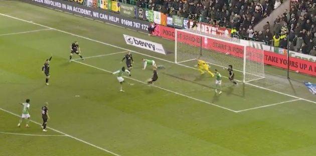 Video: Vital block from Liam Scales as Hibs miss chance to draw level