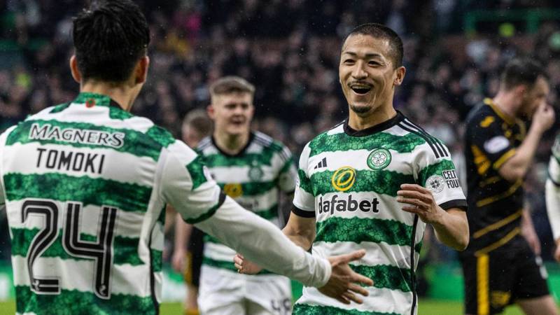 Daizen celebrates his Celtic century with Scottish Cup hat-trick