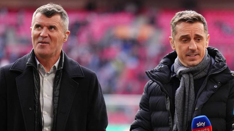 Gary Neville reveals what he thinks Roy Keane would be worth in the current market. as the Man United legend is compared to Declan Rice – before changing the subject quickly!