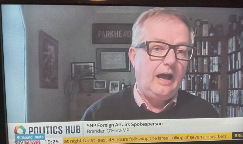 MP Brendan O’Hara shows his Parkhead colours on Sky News