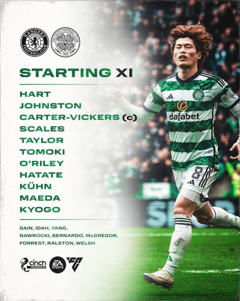 Callum McGregor is on the bench as Rodgers sticks with Tomoki
