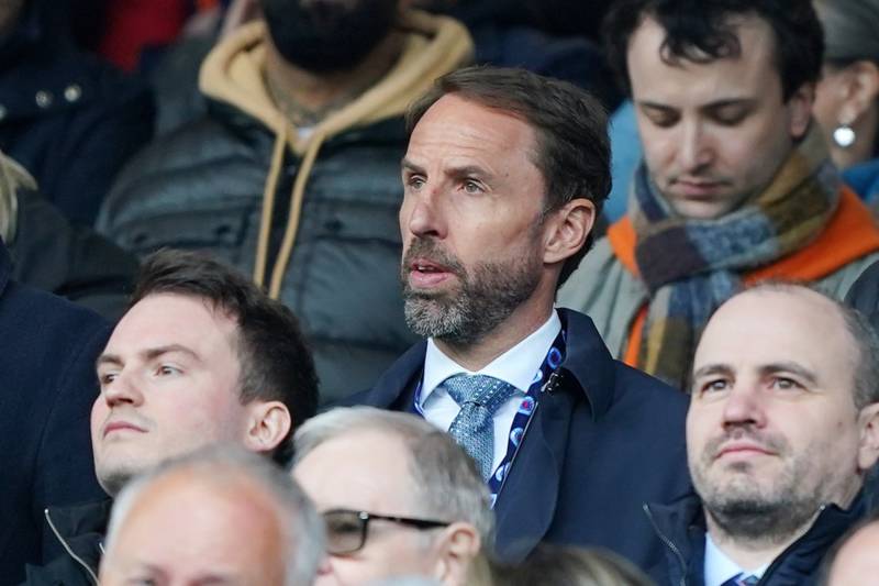 Gareth Southgate pictured watching Rangers vs Celtic