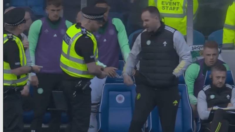 Moment Rangers fans ‘throw objects towards Celtic dugout’ at Ibrox during fiery derby clash