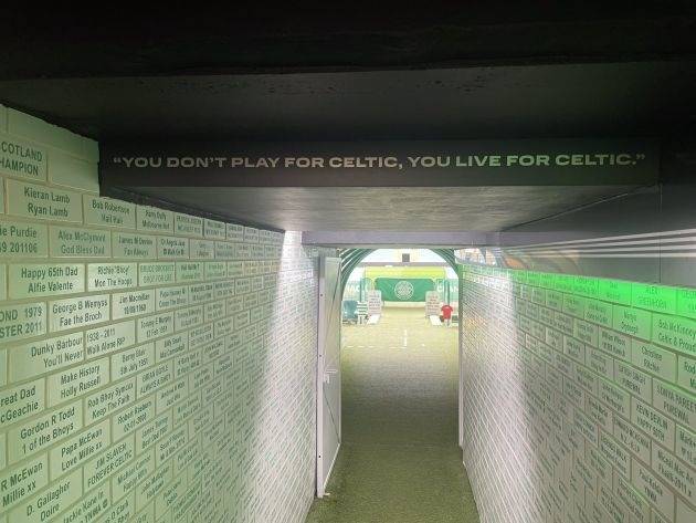 Photos of impressive new branding in tunnel area at Celtic Park