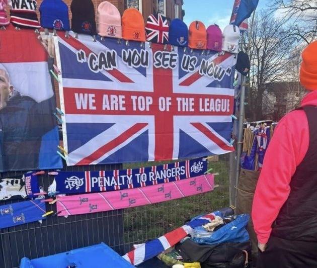 “Can you see us now”, ‘We are top of the league’ – Merchandise Gaff from Ibrox sellers