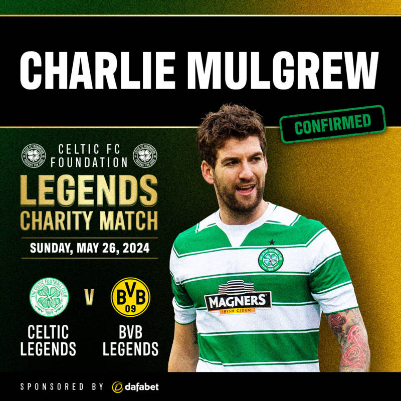 Charlie Mulgrew: It’s an honour to be asked to play in Foundation Legends Charity Match