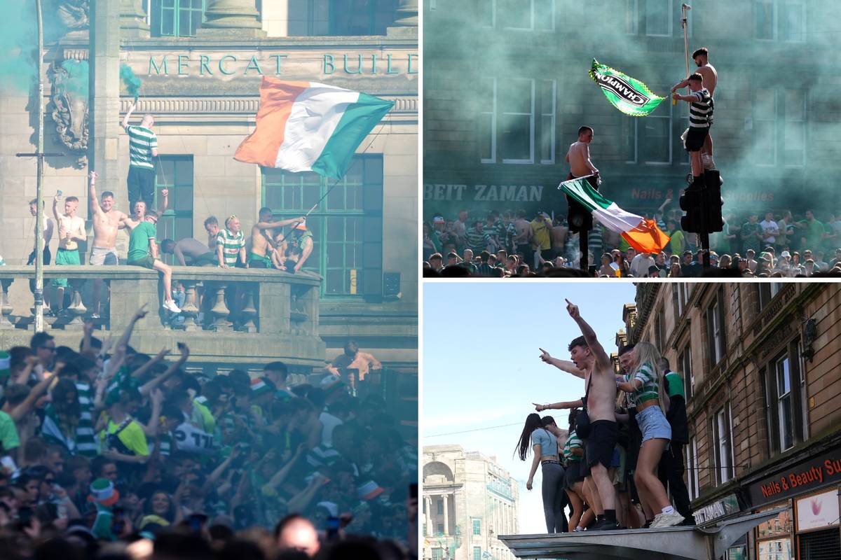 Thousands of Celtic supporters descend on Glasgow title party - Herald ...