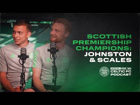 Celtic’s Alistair Johnston and Liam Scales in the studio: 2023/24 Scottish Champions!